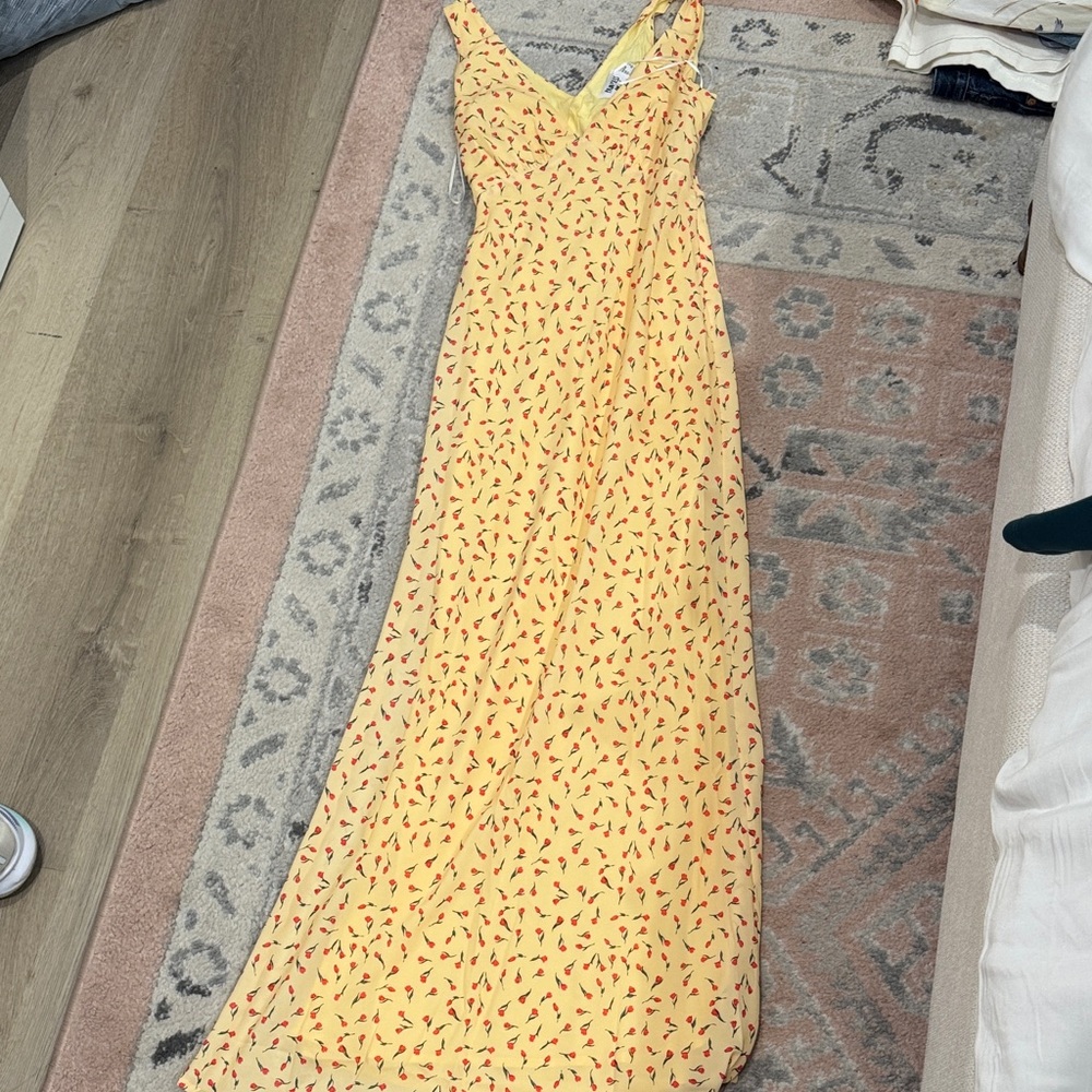 Princess Polly Yellow and Red Floral Maxi Dress